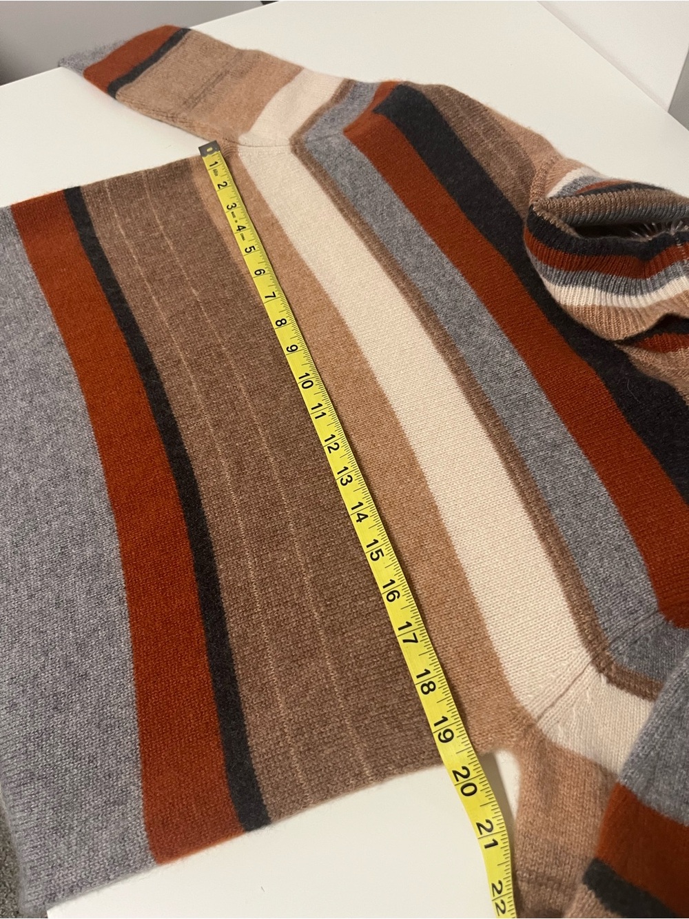The Cashmere Project 100% Cashmere Stripe Turtleneck Sweater Hippie Boho Retro S - Picture 6 of 7